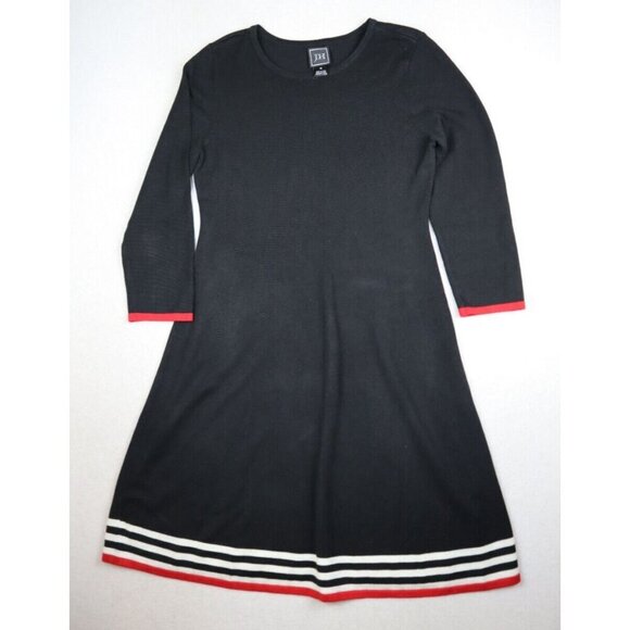 Black and Red Striped Hem Dress - Picture 3 of 8